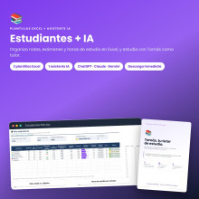 Pack Estudiantes: Organizador de estudios + calculadora de notas en Excel + tutor IA