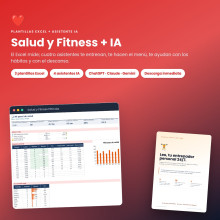 Pack Salud y Fitness: plantilla Excel de hábitos y entrenamiento + 4 asistentes IA