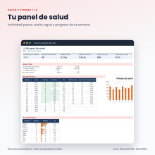 Pack Salud y Fitness: plantilla Excel de hábitos y entrenamiento + 4 asistentes IA