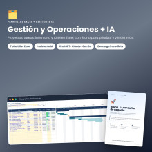Pack Gestión y Operaciones: Gantt, CRM e inventario en Excel + consultor IA
