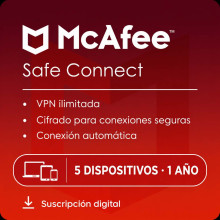 McAfee Safe Connect VPN - 5 Dispositivos - 1 Año