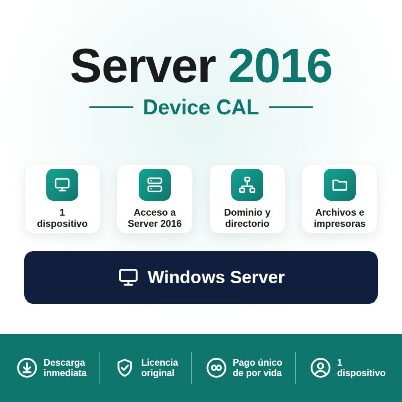 Windows Server 2016 Device CAL - 1 Usuario