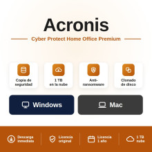 Acronis Cyber Protect Home Office Premium para PC/MAC + 1 TB almacenamiento en la nube 1 año