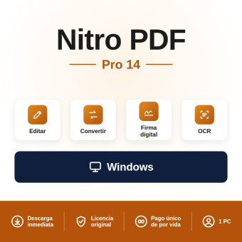 Nitro PDF Pro 14 para Windows - 1 PC - Licença vitalícia