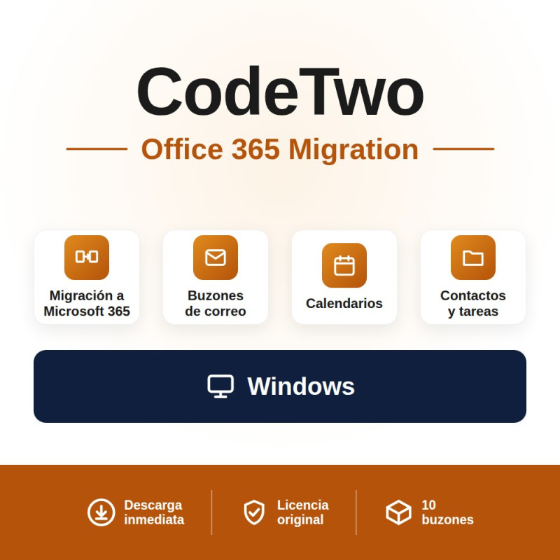 CodeTwo Office 365 Migration para 10 Mailboxes