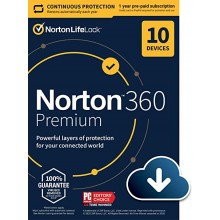 Norton 360 Premium 10-Devices + 75 GB Cloudstorage - 1 year