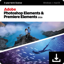 Adobe Photoshop & Premiere Elements 2026 - 2 PC/MAC - Assinatura 3 años